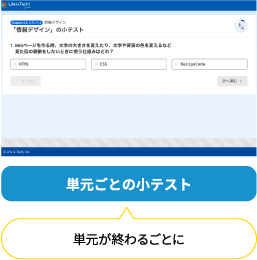 単元が終わるごとに 単元ごとの小テスト