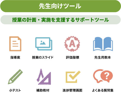 先生向けツール 授業の計画・実施を支援するサポートツール